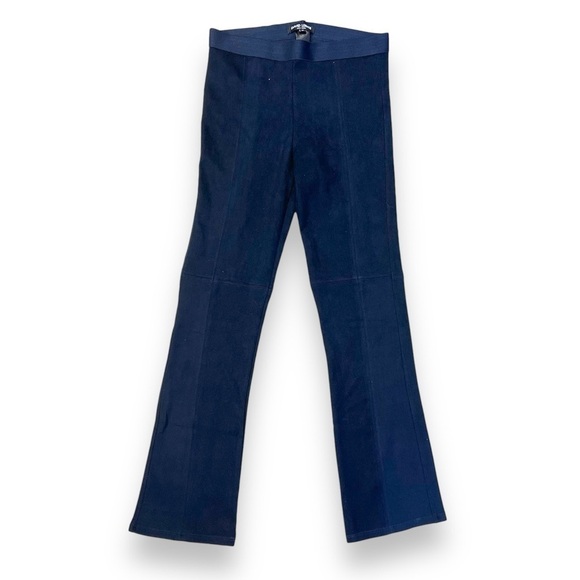 David Lerner microsuede navy blue pants, pull up elastic waist, navy blue, sz M - Picture 2 of 12